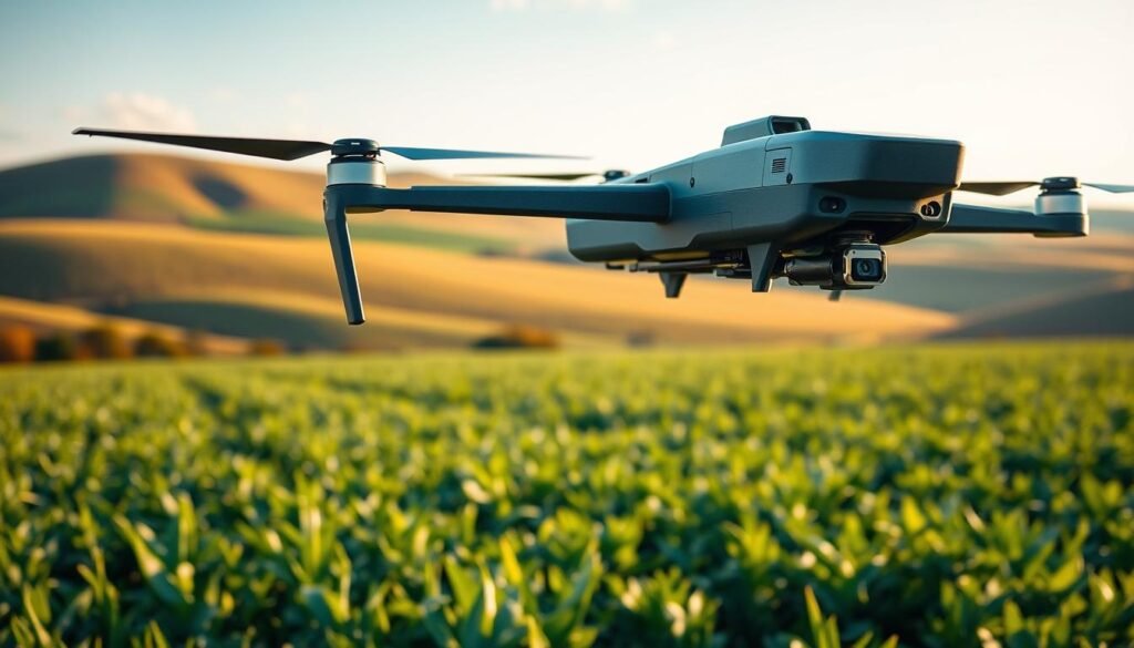 A sleek, high-tech agricultural drone hovers over a lush, verdant field, its carbon fiber frame and advanced sensor array glinting in the warm afternoon sunlight. In the foreground, a compact, meticulously engineered printed circuit board (PCBA) forms the heart of the drone's navigation and control systems, its streamlined design and reliable components ensuring precise, efficient operation. The background features a panoramic view of rolling hills and a cloudless sky, conveying a sense of innovation, sustainability, and the seamless integration of technology and nature.