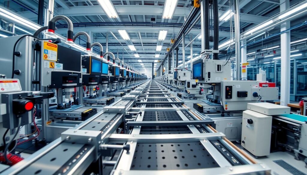 Automated press-fit assembly line showing the efficiency of the process