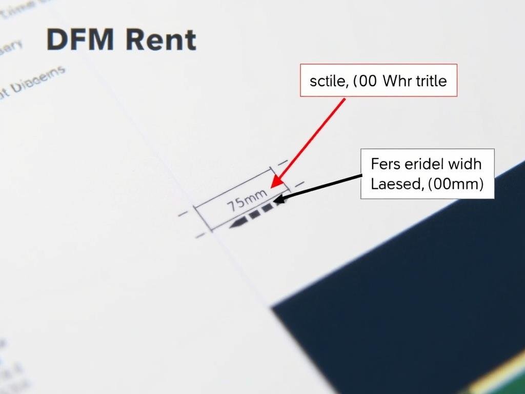 DFM Report with measurement annotations showing trace width issues DFM Report with measurement annotations showing trace width issues