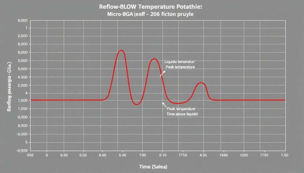 Detailed reflow temperature profile with critical thresholds for Micro-BGA assembly