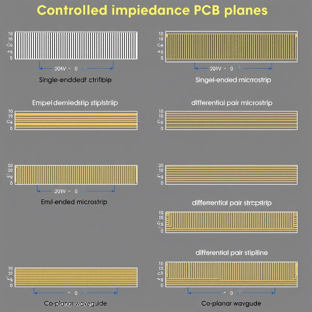 Different types of controlled impedance structures in PCB design