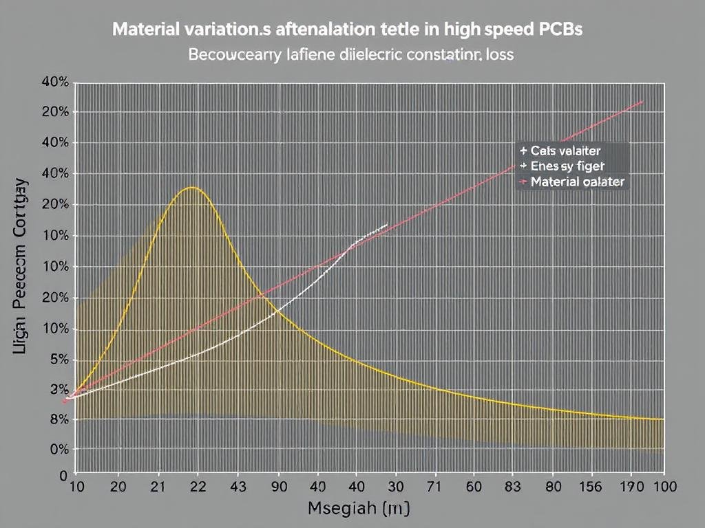 Graph showing how material variations affect signal propagation in high-speed PCBs Graph showing how material variations affect signal propagation in high-speed PCBs