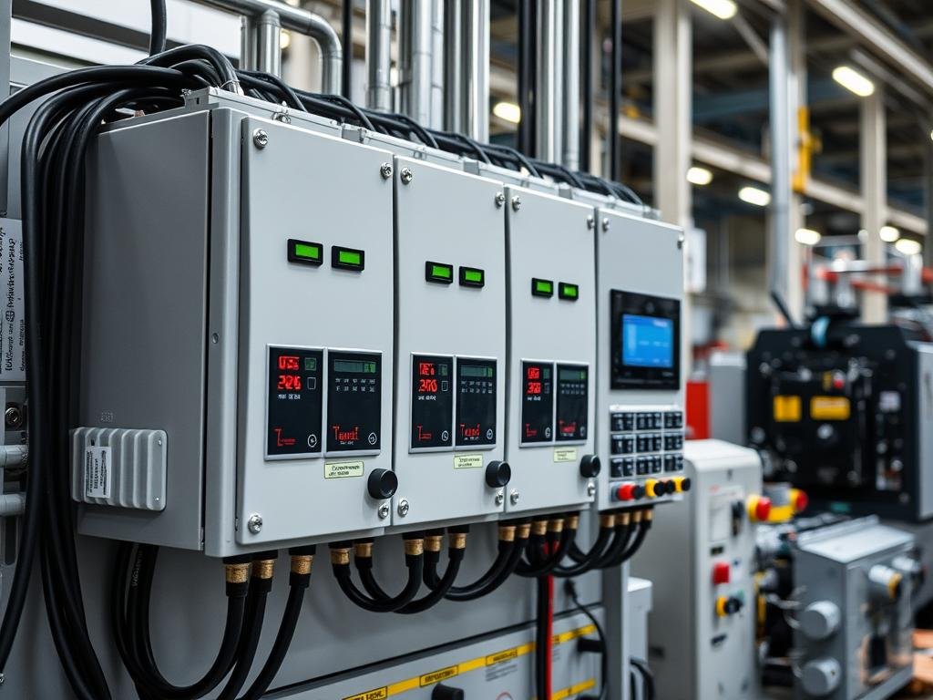 Industrial control system with potted electronics for factory environment protection