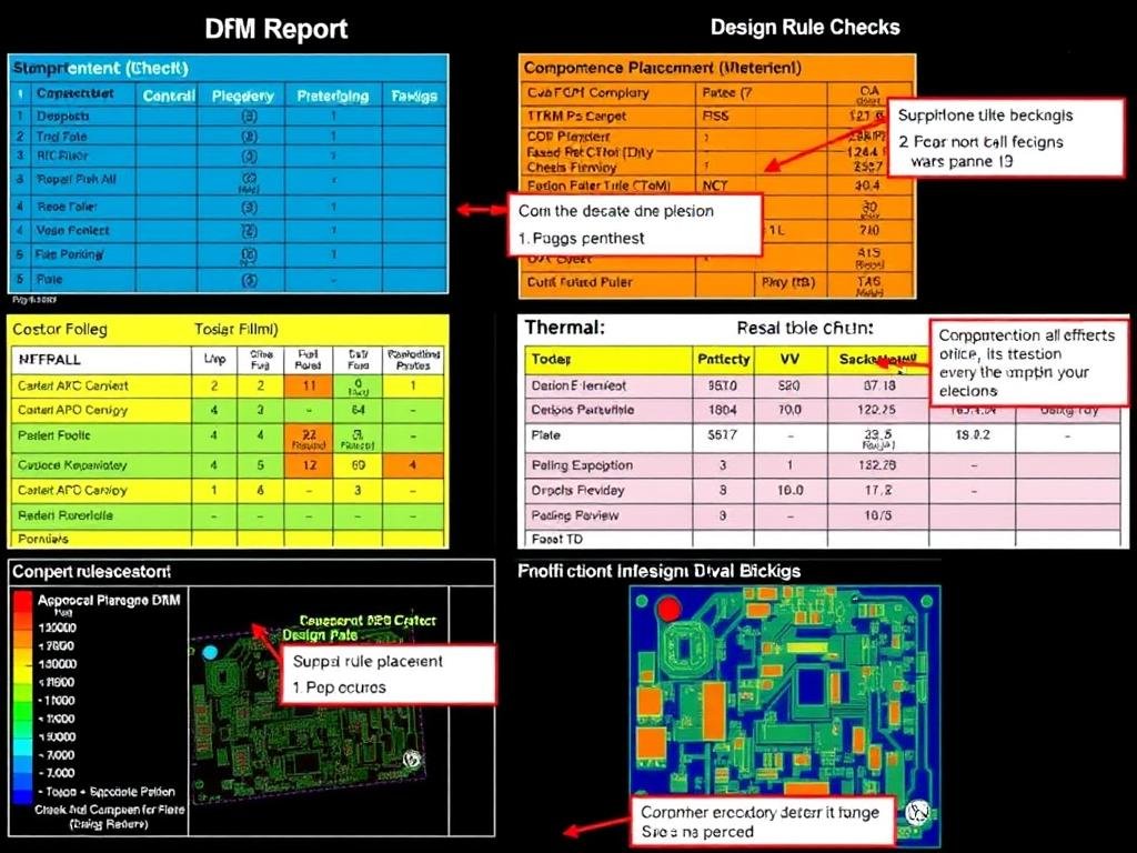 Sample DFM Report showing different sections with annotations Sample DFM Report showing different sections with annotations