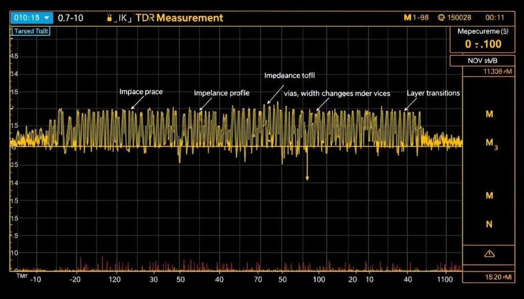 TDR measurement results showing impedance profile