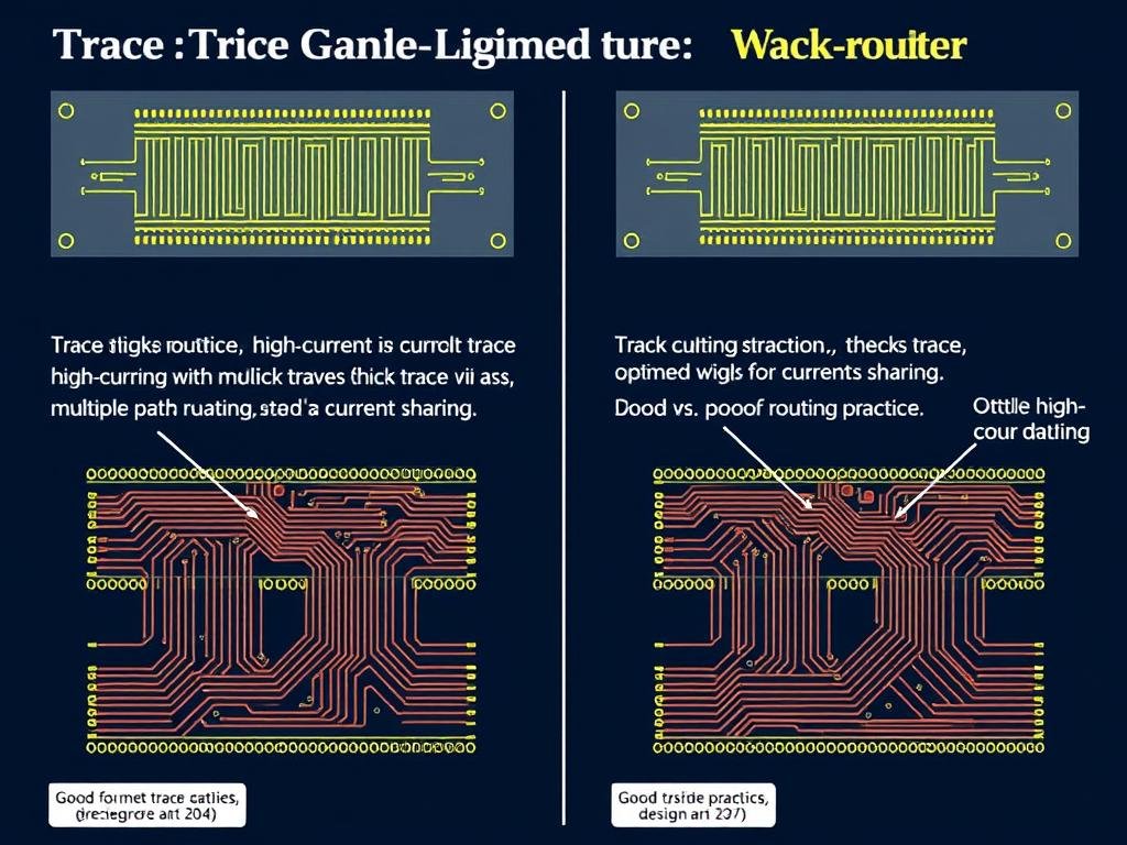 Trace routing techniques for power electronics PCBA