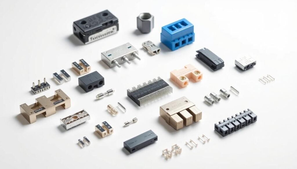 Various press-fit connector types showing the diversity of available solutions