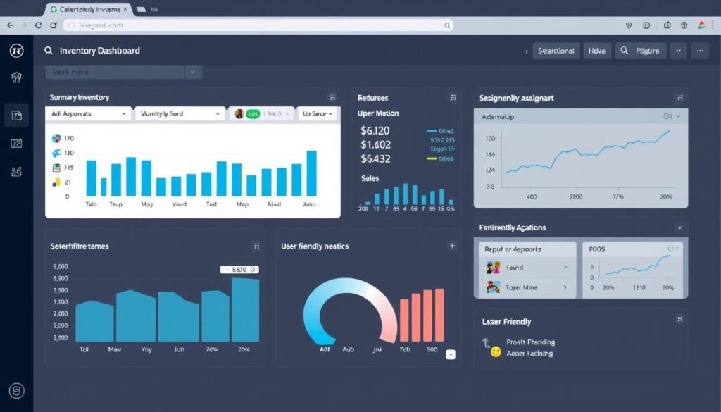 Generate an image of a dashboard for consignment inventory management software